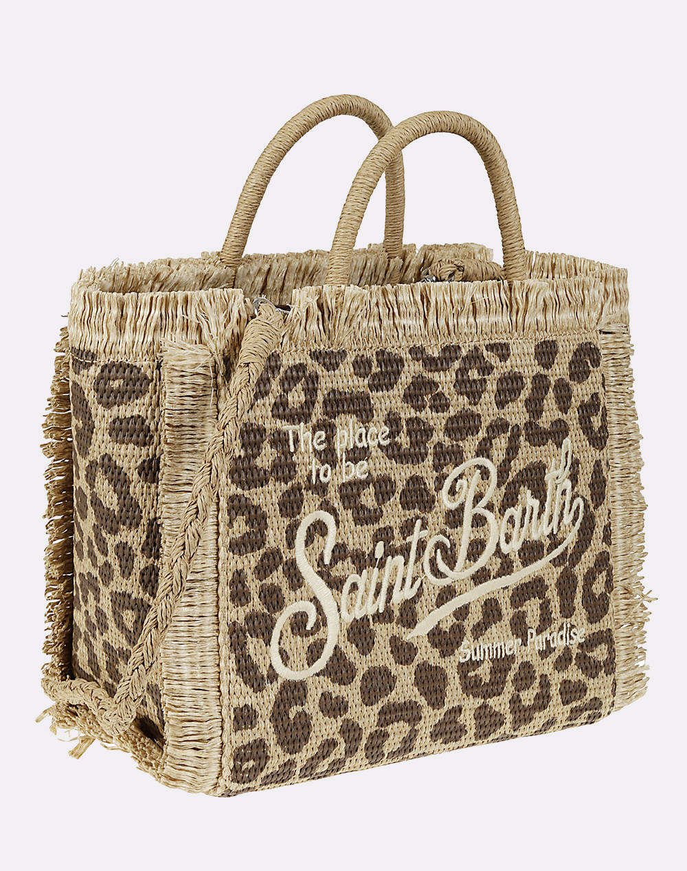MC2 COLETTE STRAW N-STRAW BAG WITH HANDLE-LEOPARD 18 EMB (Размери: 26 x 23 x 15 см.)