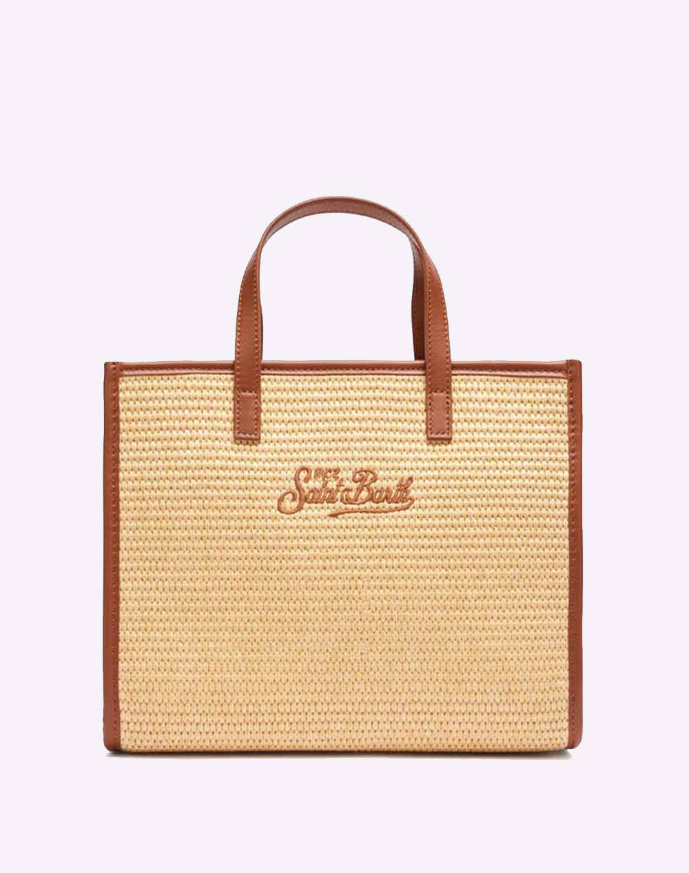 MC2 VIVIAN MID STRAW-STRAW HANDBAG WITH PIPING-1118 EMB (Размери: 28 x 23 x 15см.)