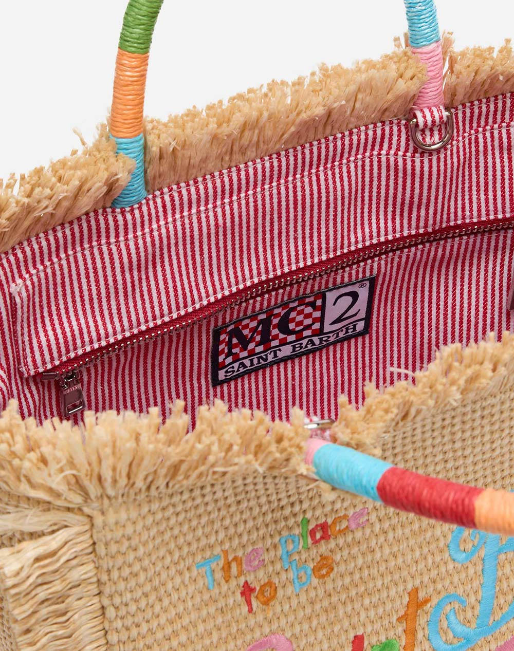 MC2 COLETTE STRAW N-STRAW BAG WITH HANDLE-11 MULTIC EMB (Размери: 26 x 23 x 15 см.)
