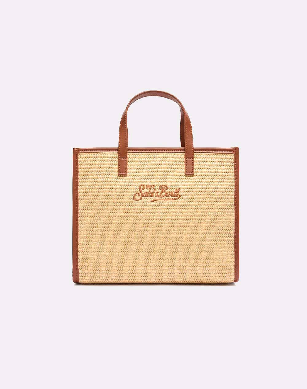 MC2 VIVIAN STRAW-STRAW SHOULDER BAG WITH PIPING-1118 EMB (Размери: 38 x 30 x 14см.)