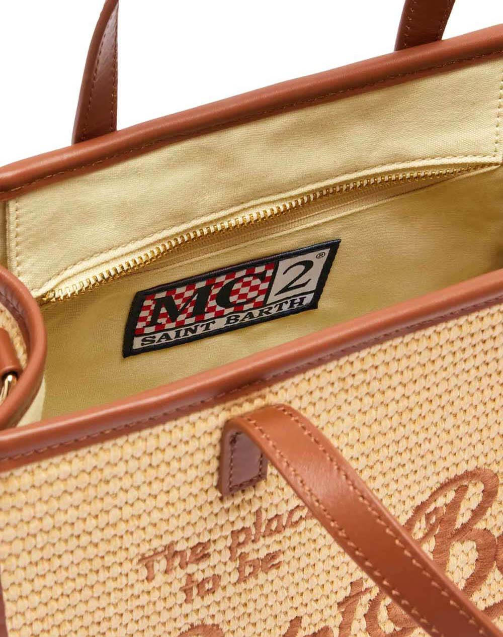 MC2 VIVIAN STRAW-STRAW SHOULDER BAG WITH PIPING-1118 EMB (Размери: 38 x 30 x 14см.)