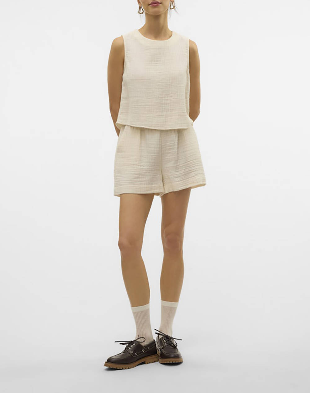 AWARE BY VERO MODA VMROSALIA SL O-NECK CROP TOP VMA
