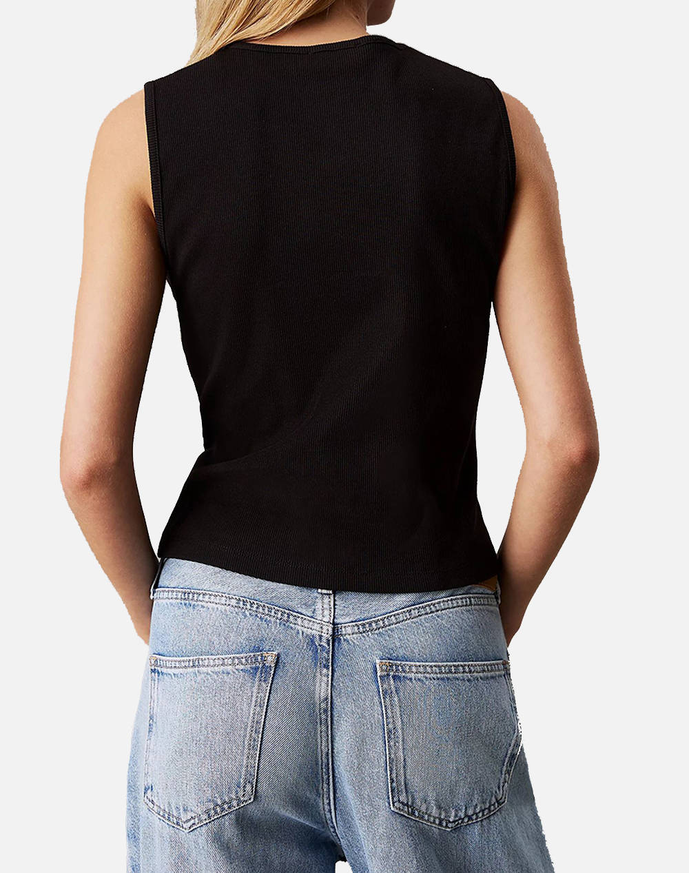 CALVIN KLEIN JEANS WOVEN LABEL RIB CARDIGAN