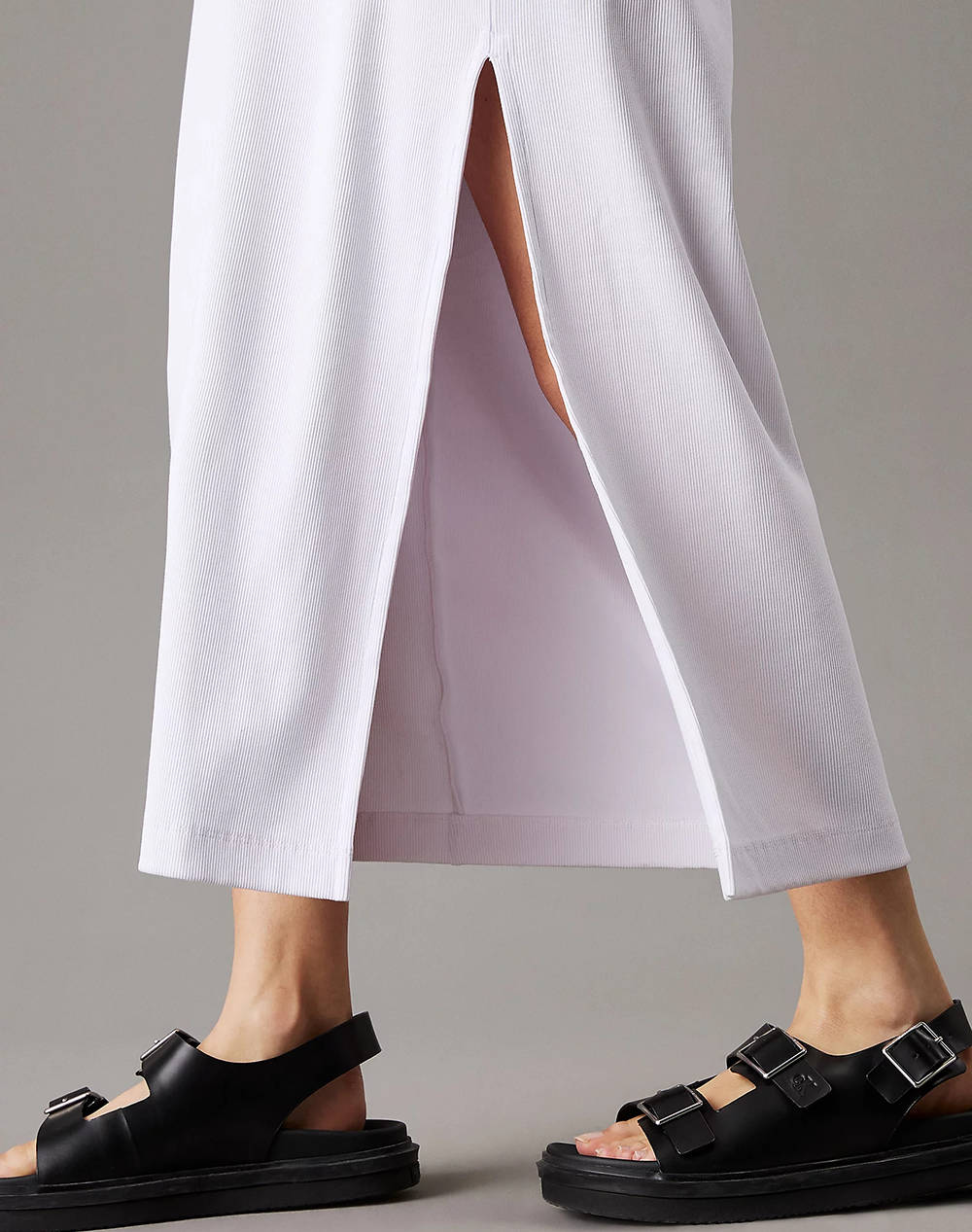 CALVIN KLEIN JEANS MONOLOGO LONG RIB TEE DRESS