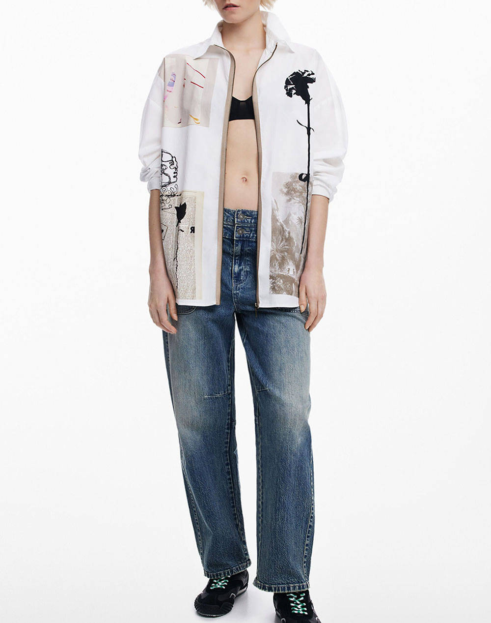 DESIGUAL D2 SHIRT_RECORTES_LACROIX ДАМСКА РИЗА