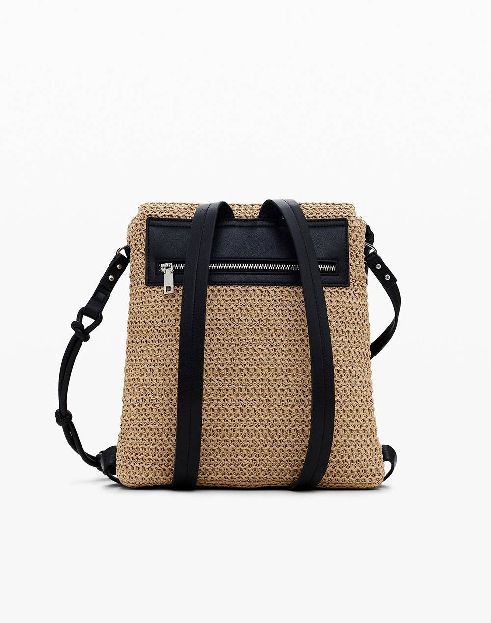 DESIGUAL D2 BACK_HALF LOGO RAFFIA H ДАМСКА ЧАНТА (Размери: 27 x 29 x 11.5см)