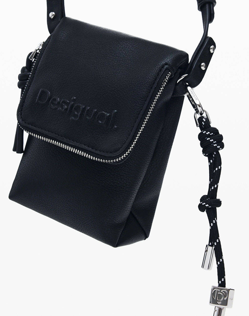 DESIGUAL D2 MONE_HALF PHONE BLACK ДАМСКИ ПОРТФЕЙЛ(Размери: 12 x 17.5 x 5см.)