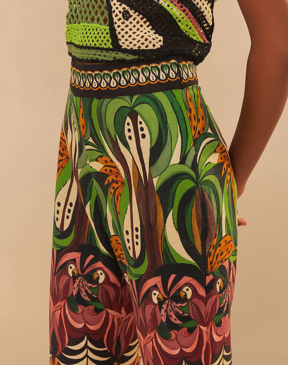 FARM RIO COCONUT TREE FLOW PANTS