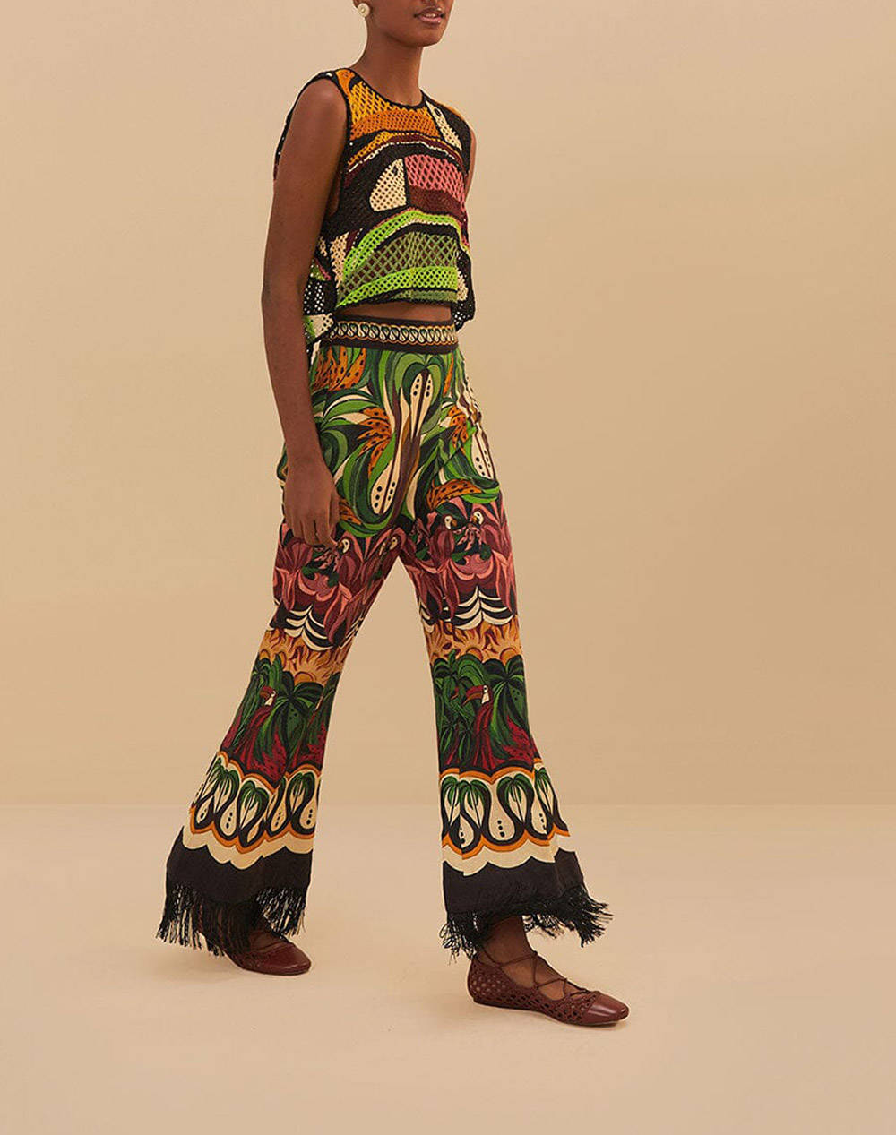 FARM RIO COCONUT TREE FLOW PANTS