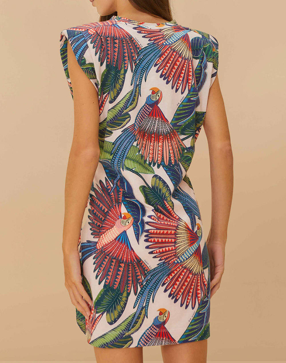 FARM RIO MACAW FLIGHT PINK MINI TSHIRT DRESS
