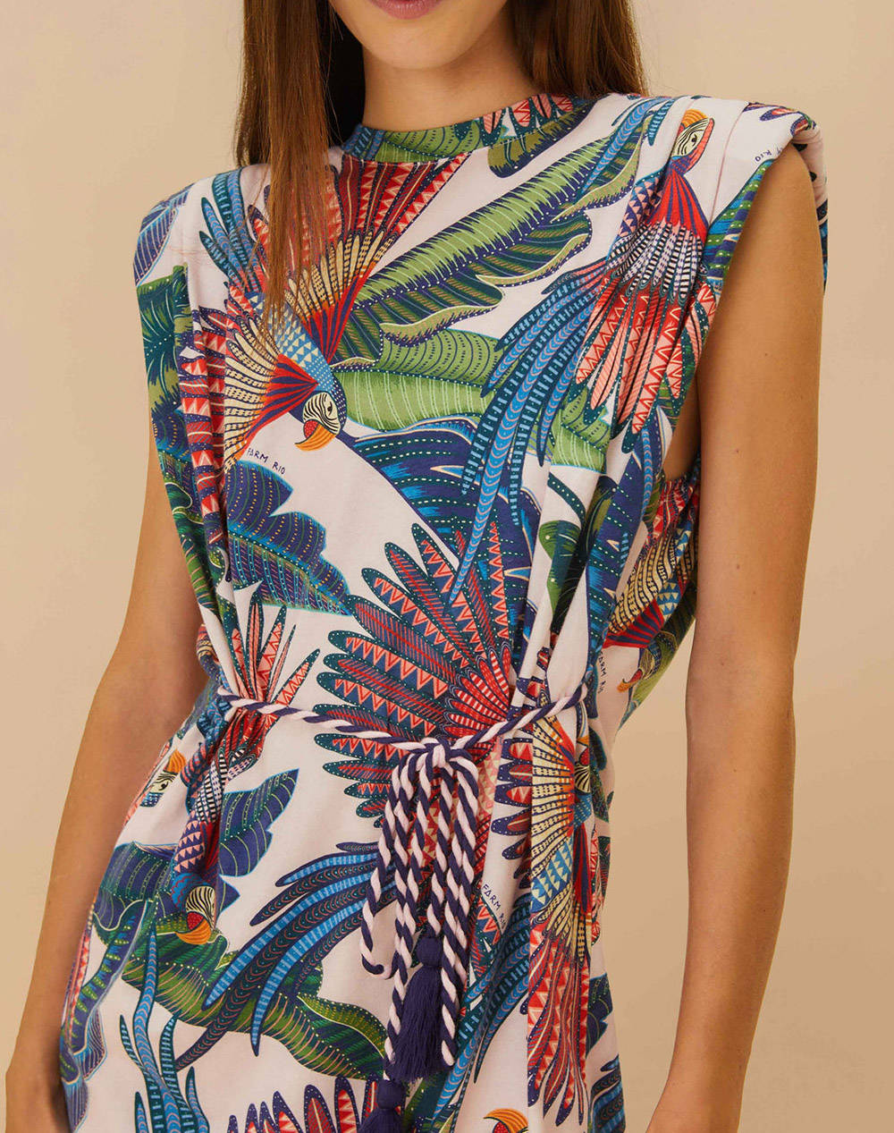 FARM RIO MACAW FLIGHT PINK MINI TSHIRT DRESS