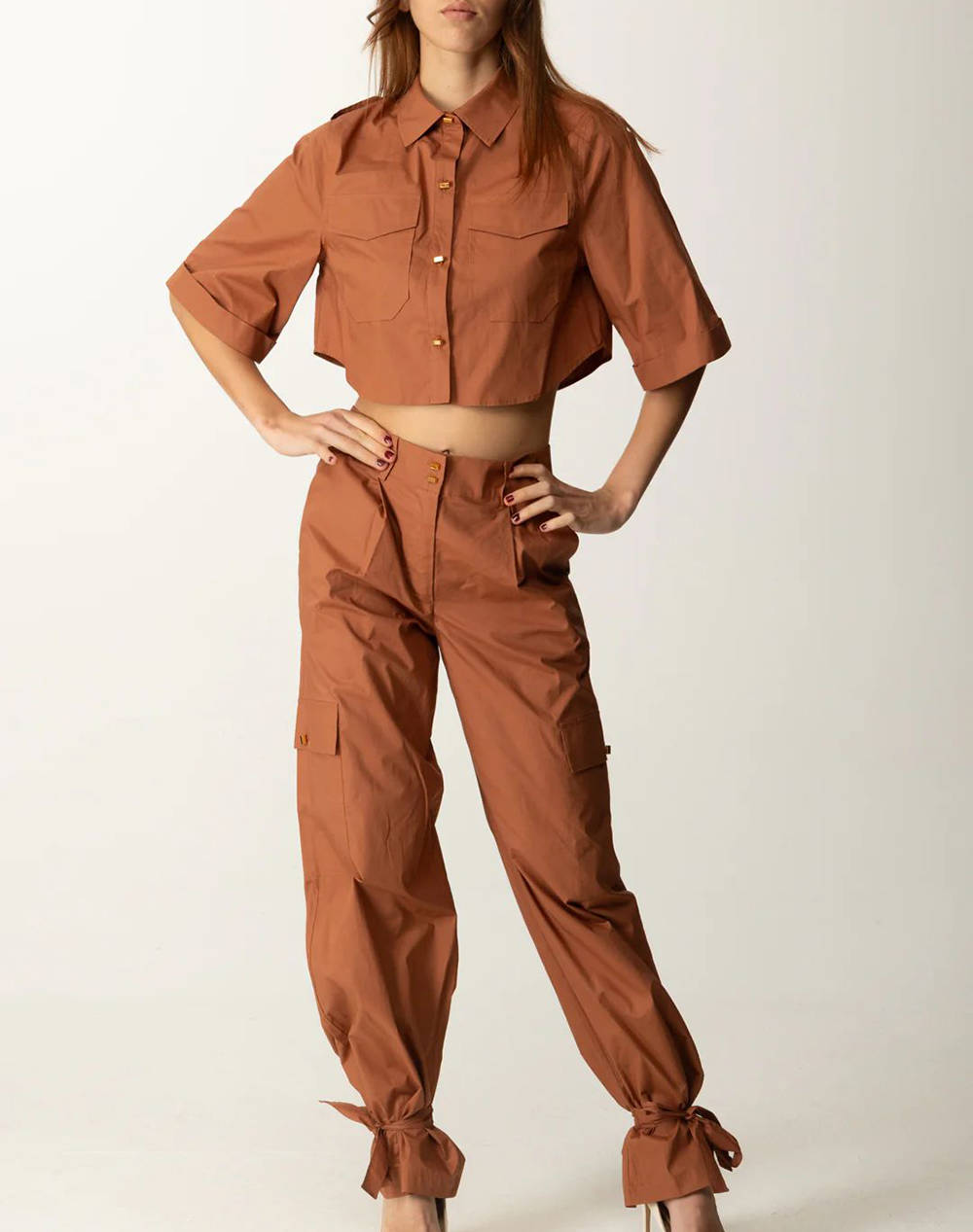 GUESS MARCIANO PAT CROPPED SHIRT - LIGHT STR COTTON POPELIN 110 ДАМСКА РИЗА