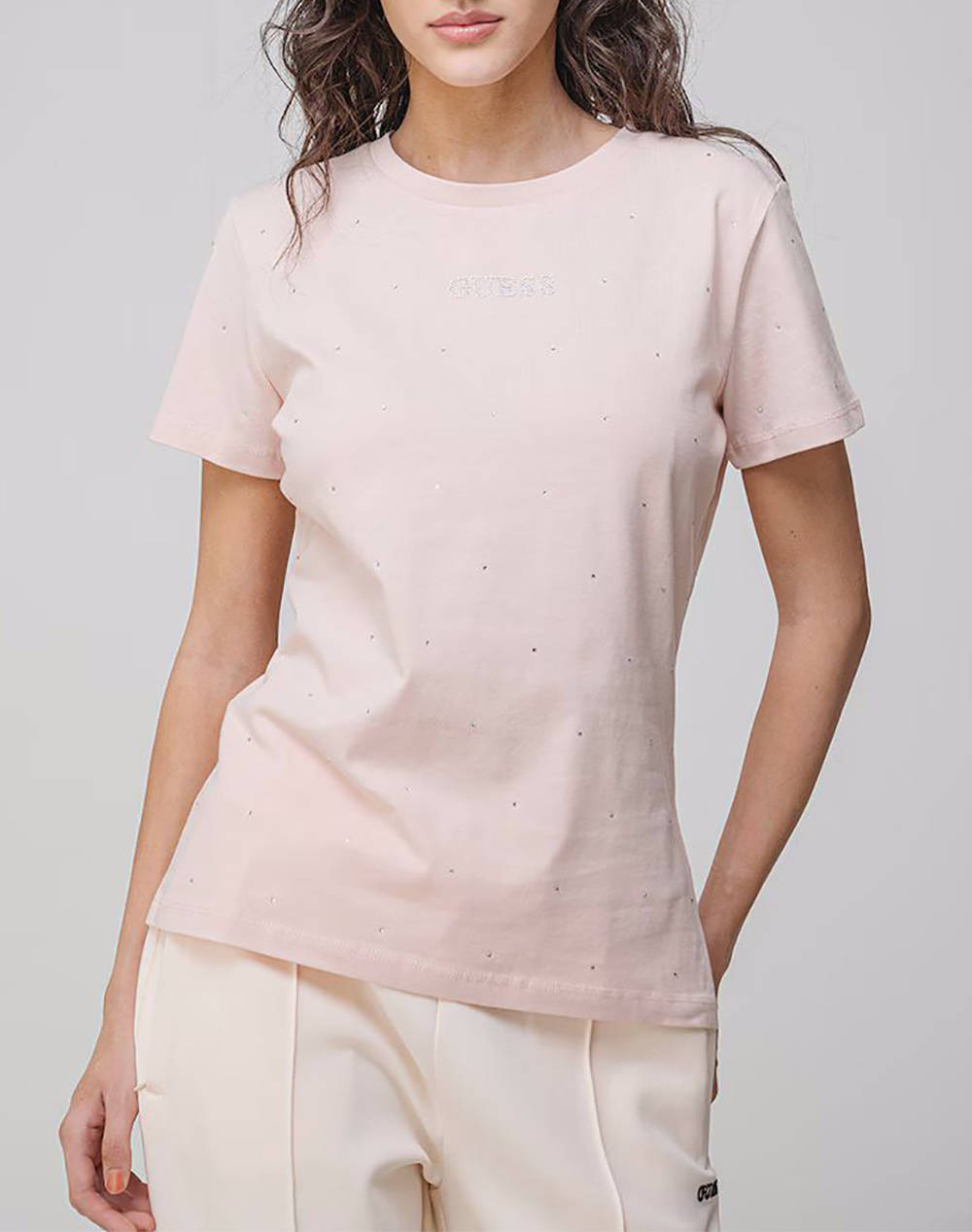 GUESS RHINESTONES SS T-SHIRT ДАМСКА БЛУЗА