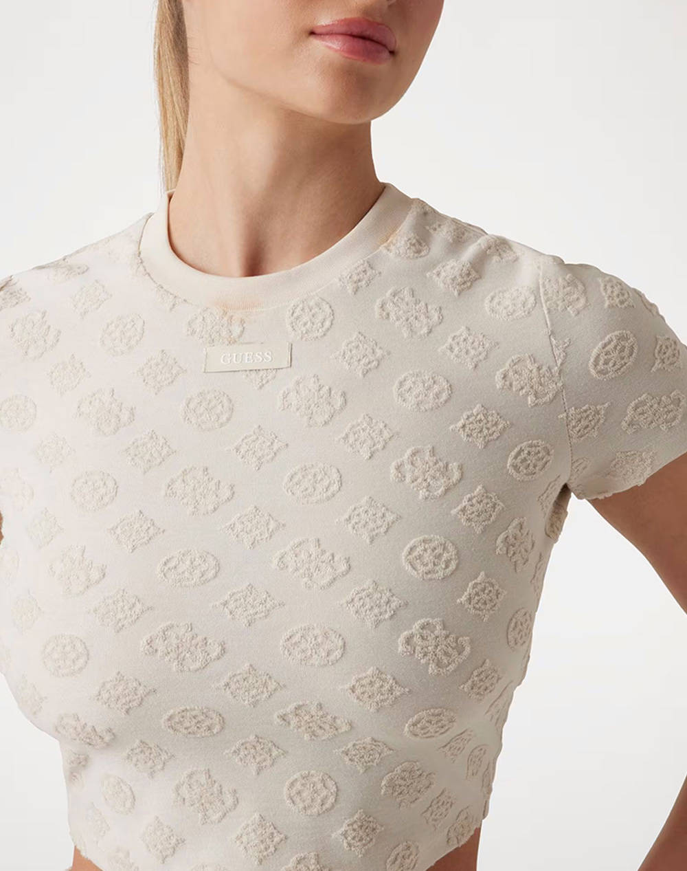 GUESS PEONY JACQUARD KNIT - RECY POLY-COTTON JACQ SPONGE ДАМСКА ТЕНИСКА