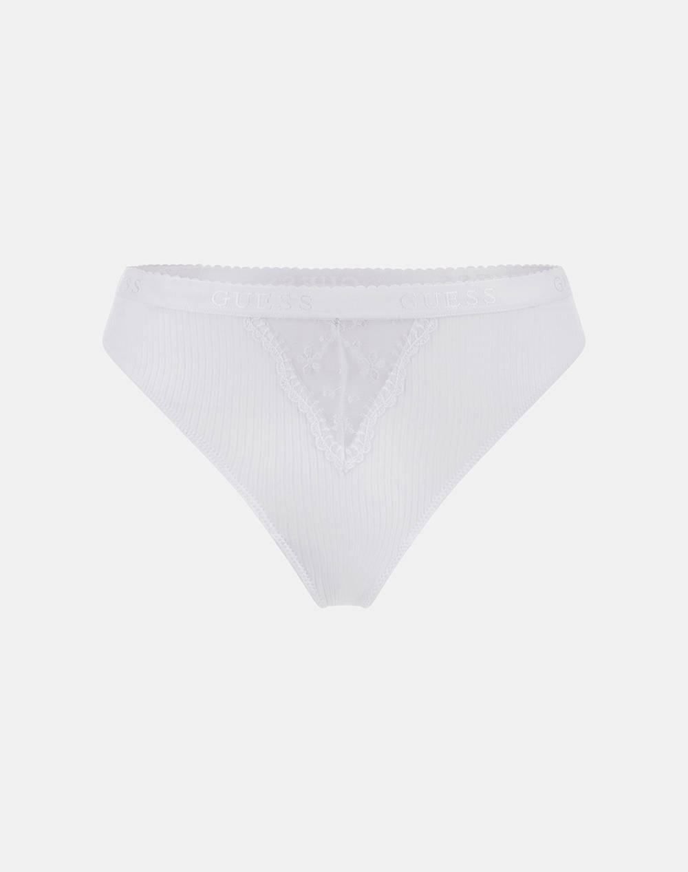 GUESS LIVIA THONG - NYLON 2X1 LIGHT RIB 200 ДАМСКО БЕЛЬО