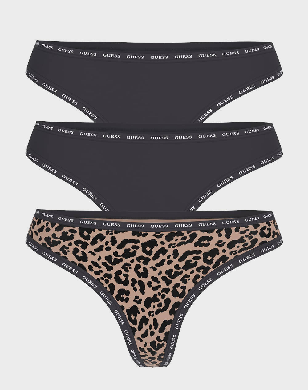 GUESS 3PACK PRINTED BASIC THONG ДАМСКО БЕЛЬО