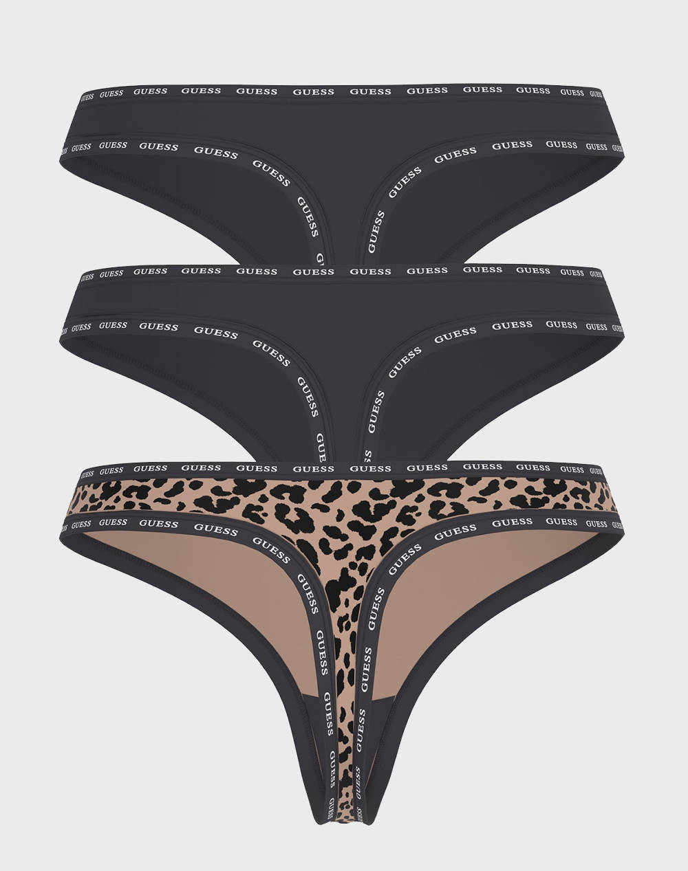GUESS 3PACK PRINTED BASIC THONG ДАМСКО БЕЛЬО