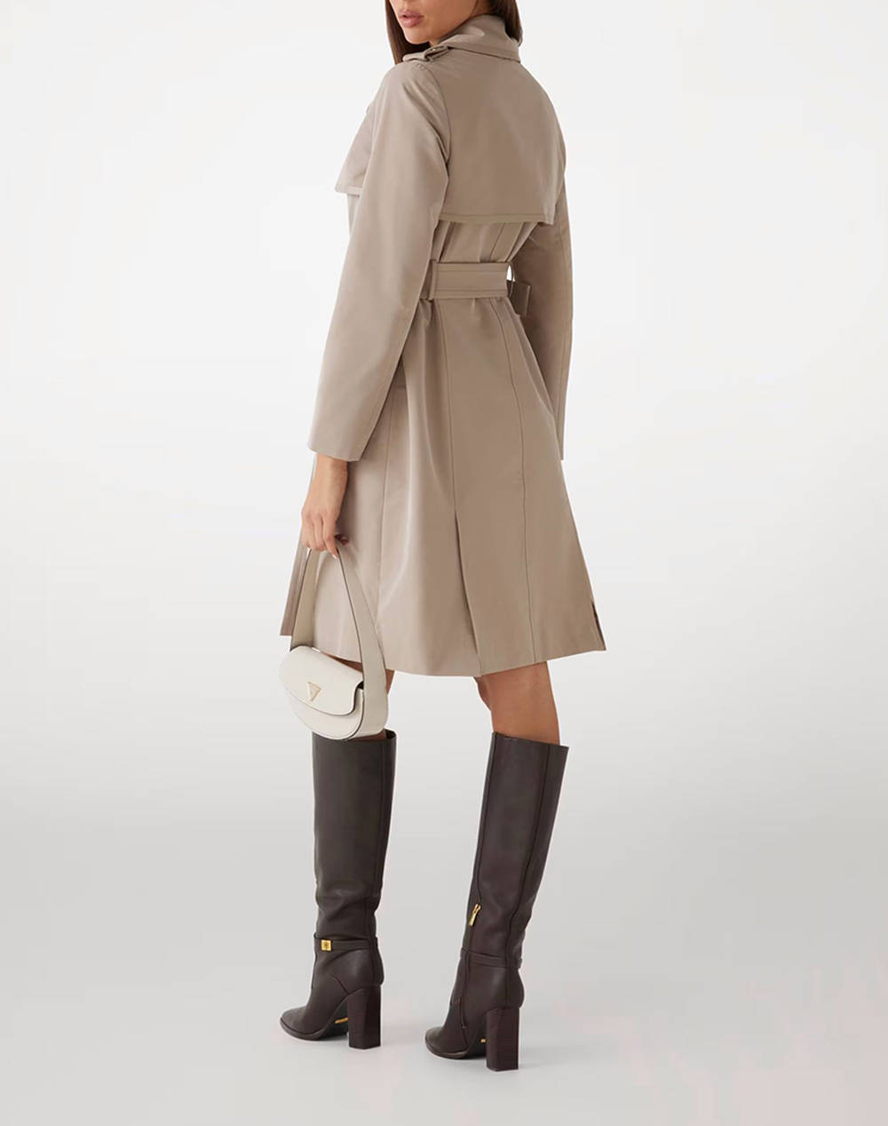 GUESS JENNY PU DETAILS TRENCH WOMENS JACKET