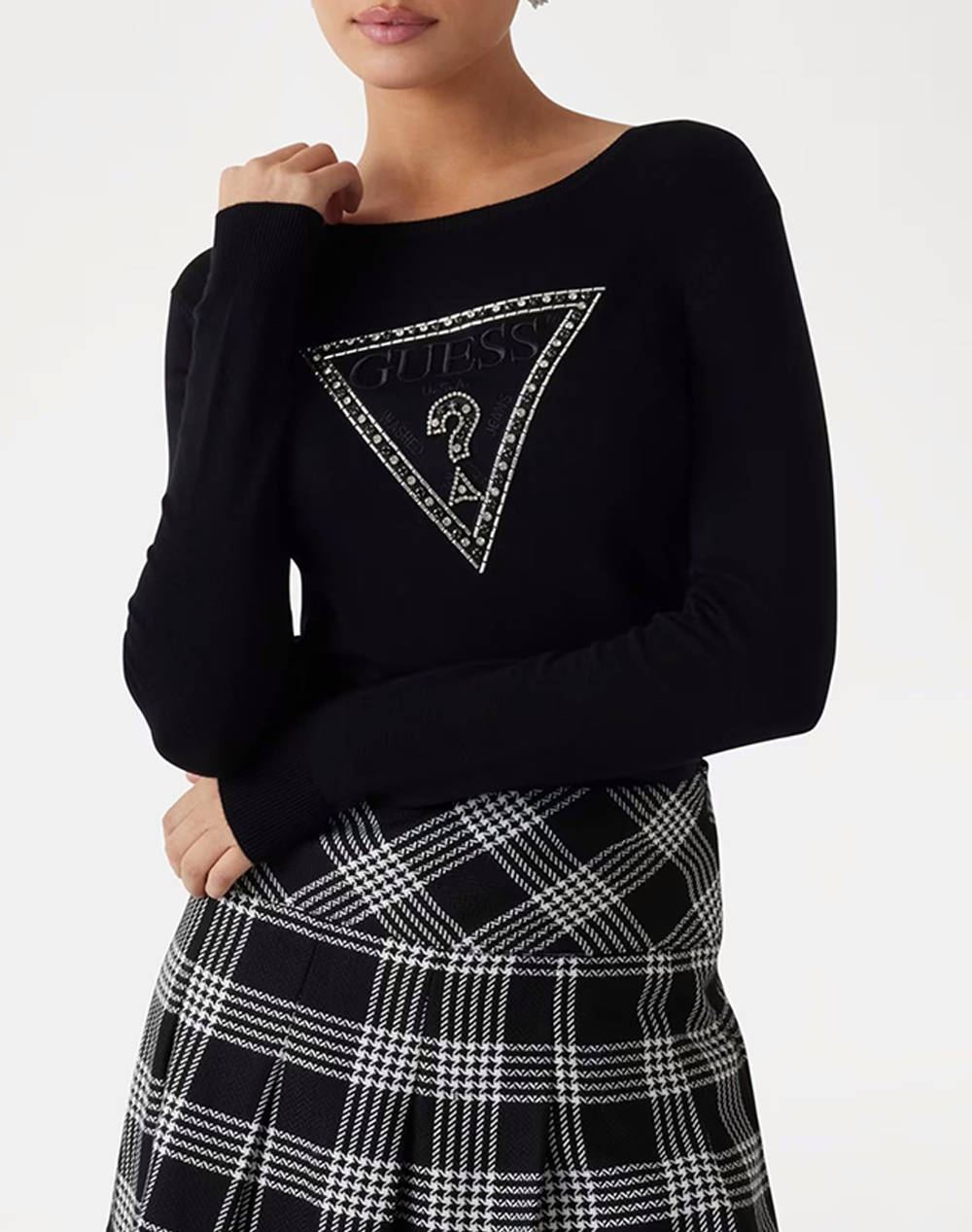 GUESS IVORY TRIANGLE LOGO RN LS SWTR Детска блуза