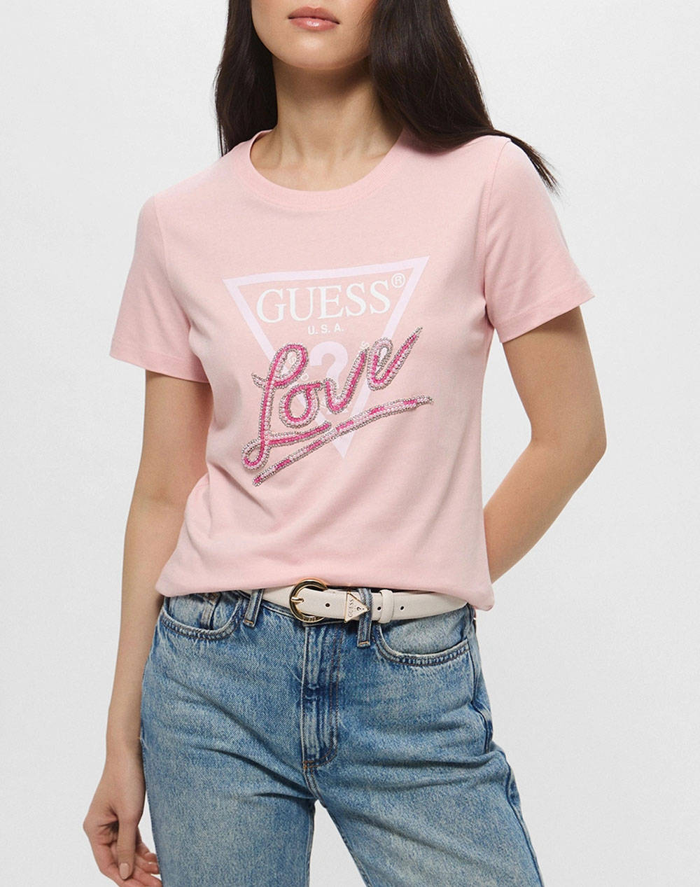 GUESS CN SS LOVE TRIANGLE TEE ДАМСКА ТЕНИСКА