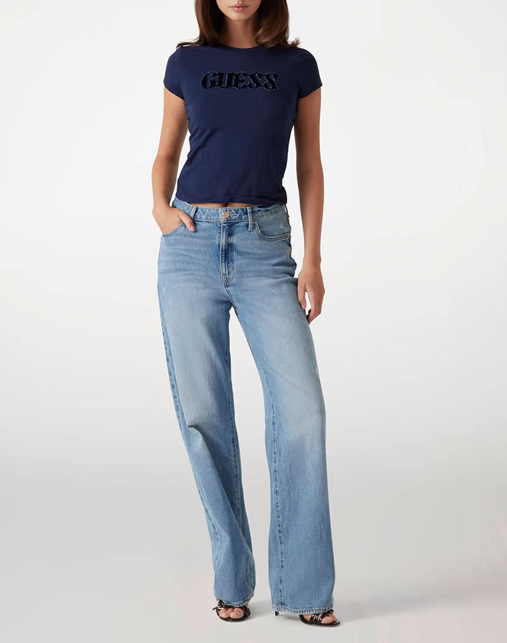 GUESS SS PONY HAIR LOGO R5 TEE ДАМСКА ТЕНИСКА
