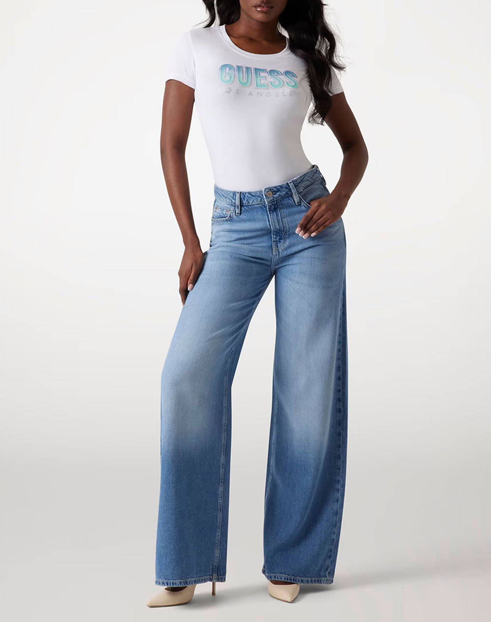 GUESS CN SS GLITTER DEGRADE LOGO TEE ДАМСКА ТЕНИСКА