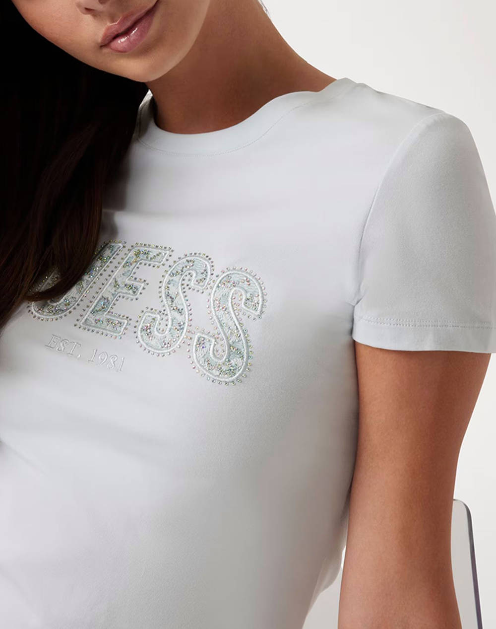 GUESS CN SS LOGO LACE TEE ДАМСКА ТЕНИСКА