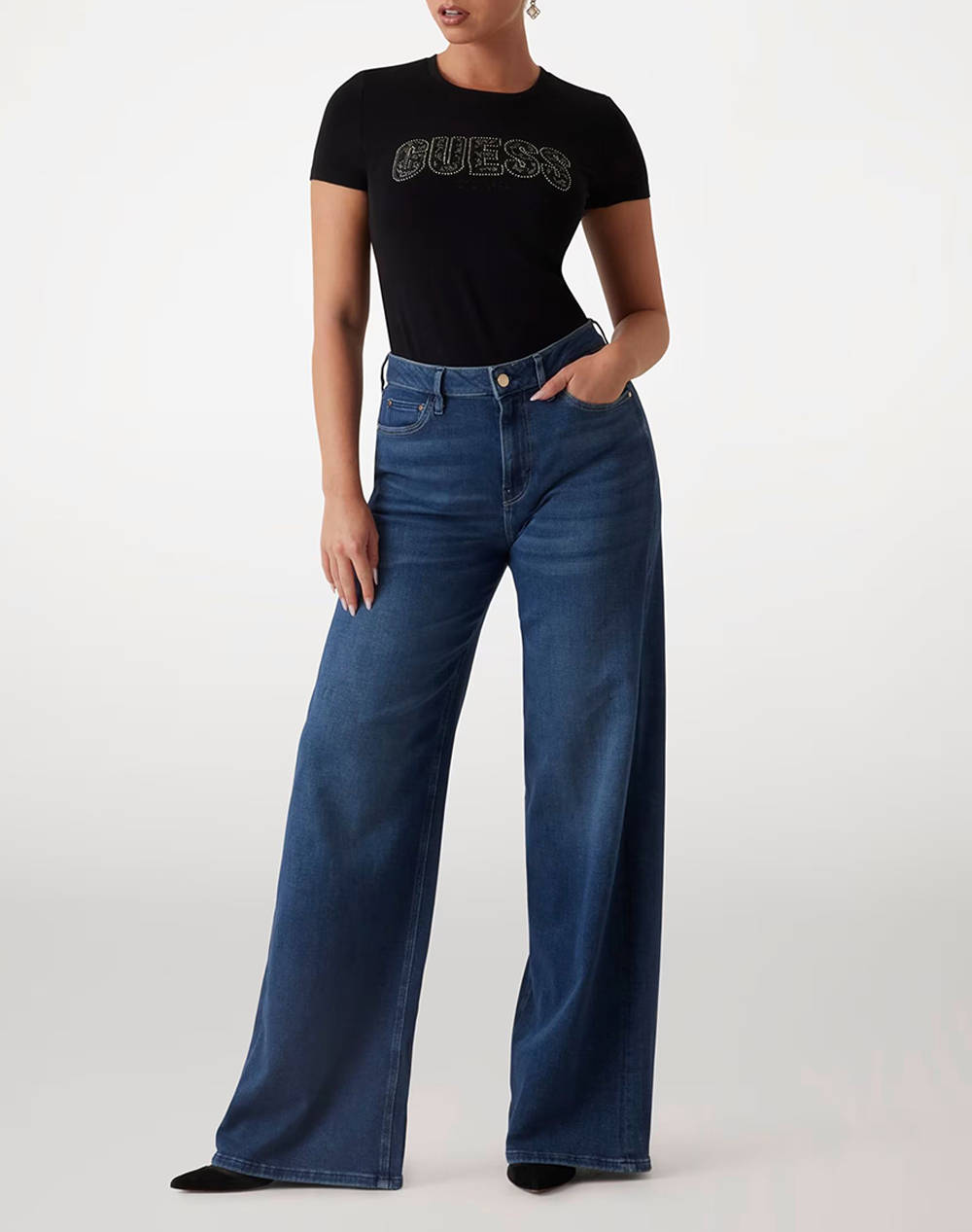 GUESS CN SS LOGO LACE TEE ДАМСКА ТЕНИСКА
