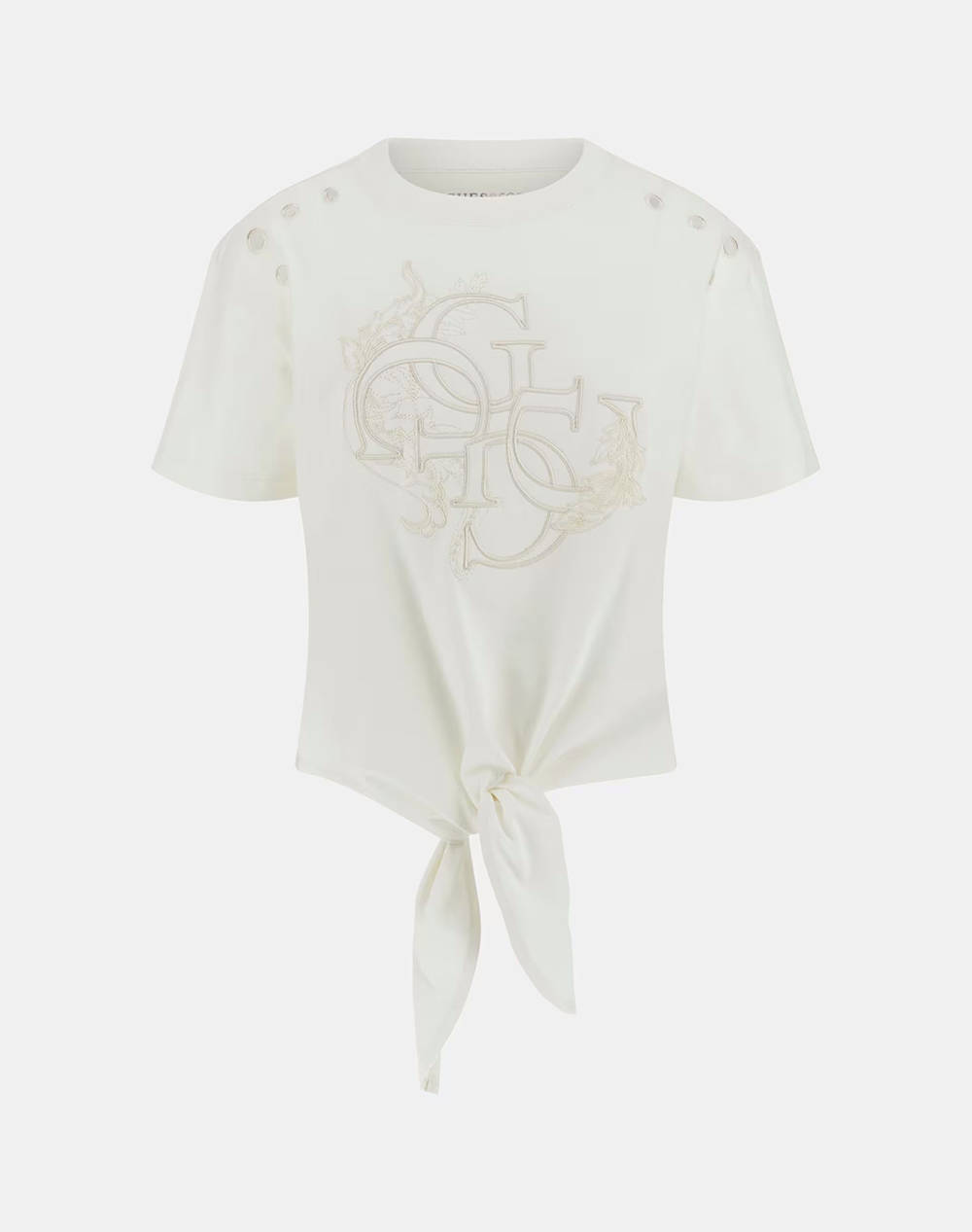 GUESS CN SS EYELET TONE ON TONE TEE ДАМСКА ТЕНИСКА