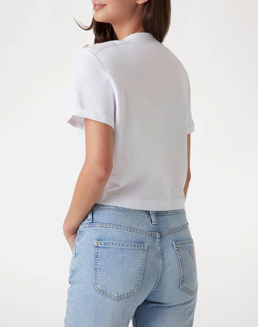 GUESS CN SS CROPPED WASHED LOGO TEE ДАМСКА ТЕНИСКА