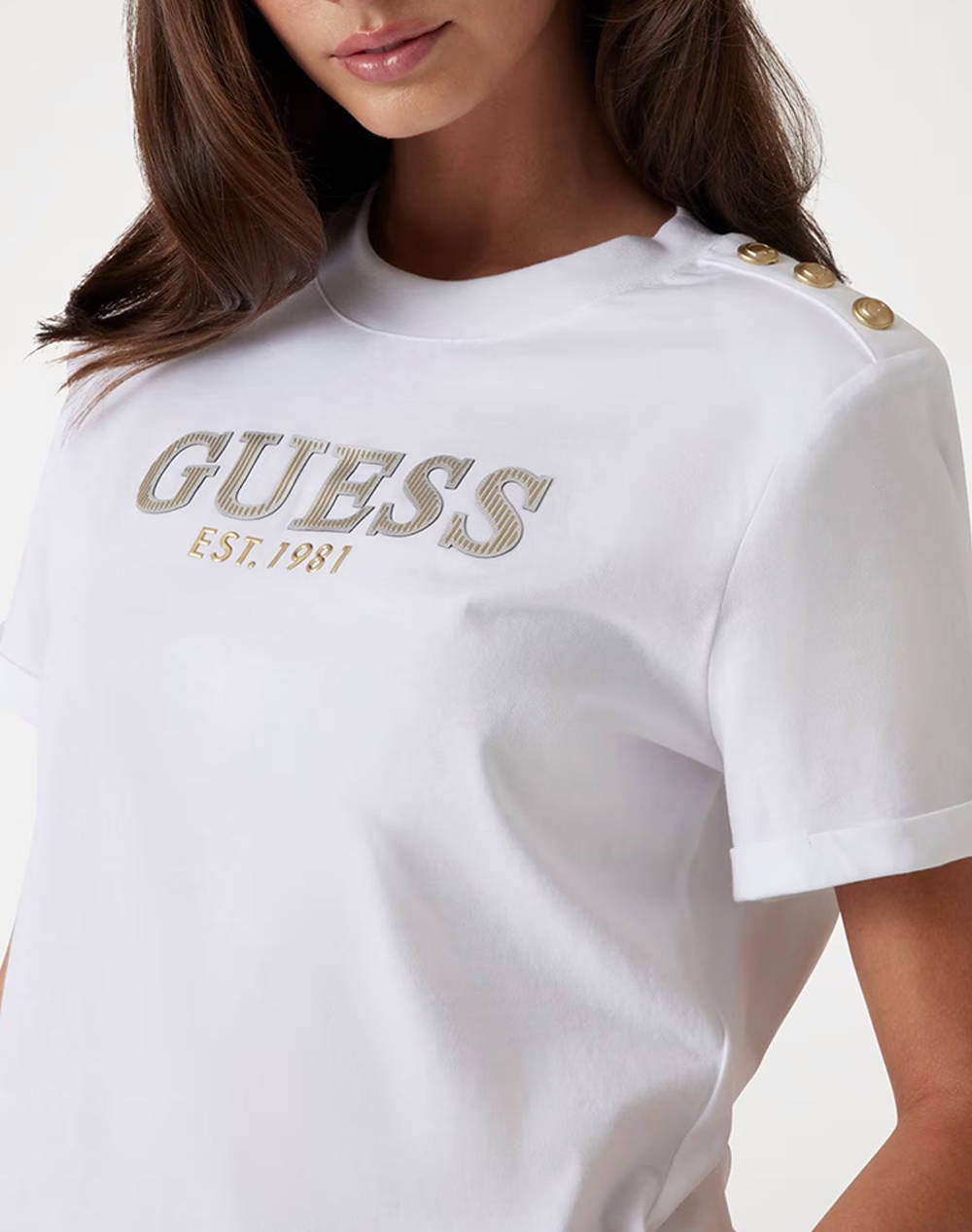 GUESS CN SS CROPPED WASHED LOGO TEE ДАМСКА ТЕНИСКА