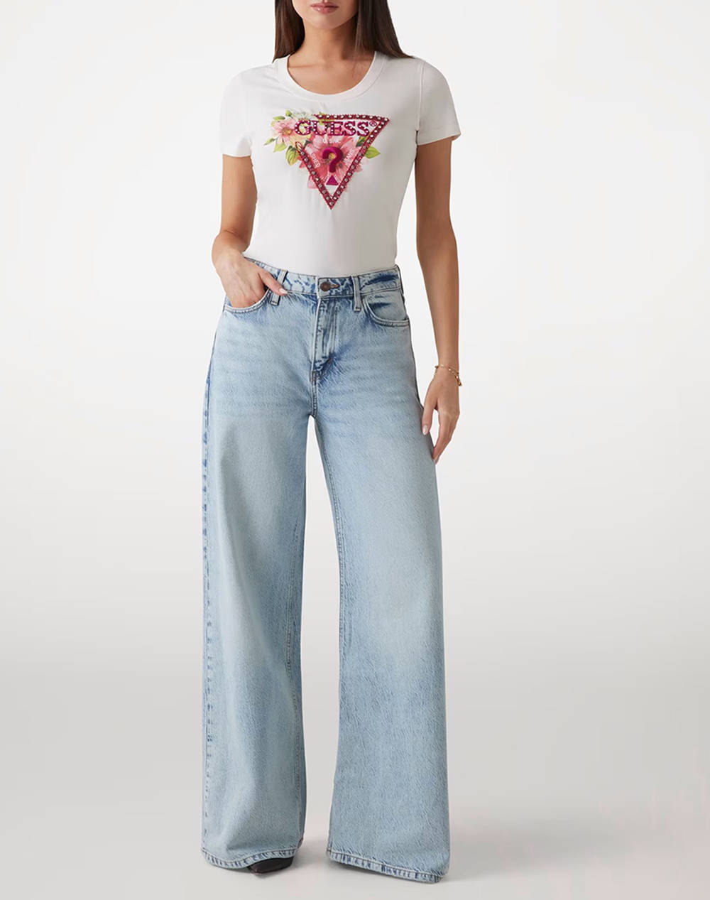 GUESS SS CN TRIANGLE BEADS TEE ДАМСКА ТЕНИСКА
