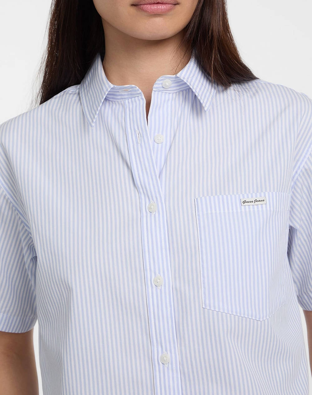 GUESS JEANS GJ SS CAMP COLLAR BO - ORGANIC YD LIGHT COTTON POPLIN ДАМСКА РИЗА