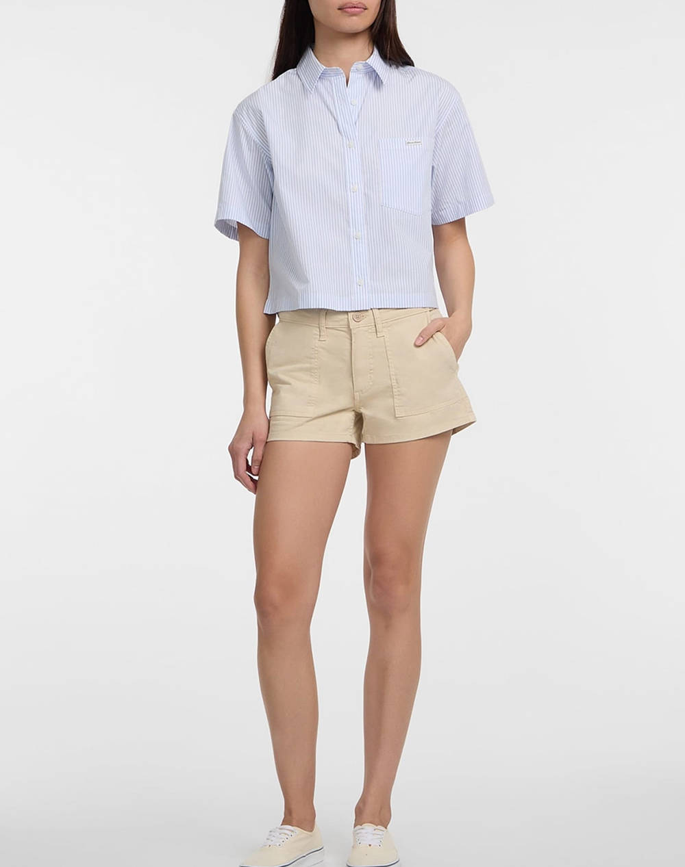 GUESS JEANS GJ SS CAMP COLLAR BO - ORGANIC YD LIGHT COTTON POPLIN ДАМСКА РИЗА