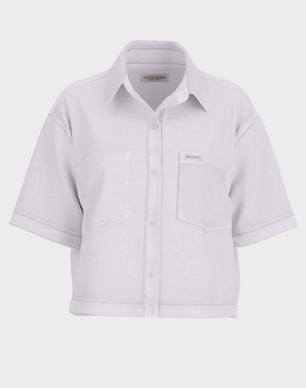 GUESS JEANS GJ BOXY SS SHIRT - ECO ORG CO NATURAL RG WHITE WOMENS SHIRT