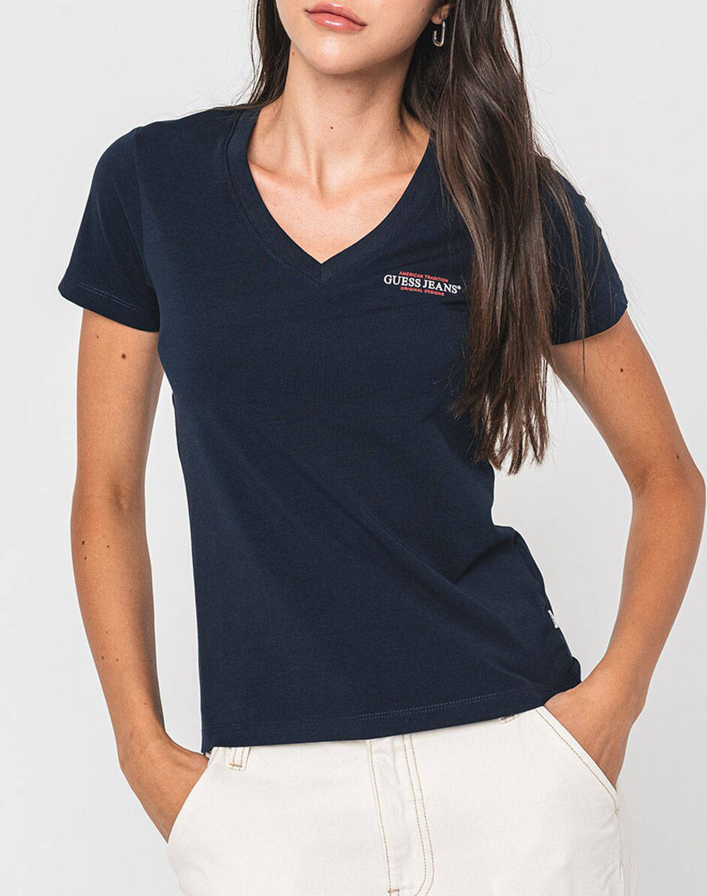 GUESS JEANS GJ SS VN SLIM MINI AMERICA TEE ДАМСКА ТЕНИСКА