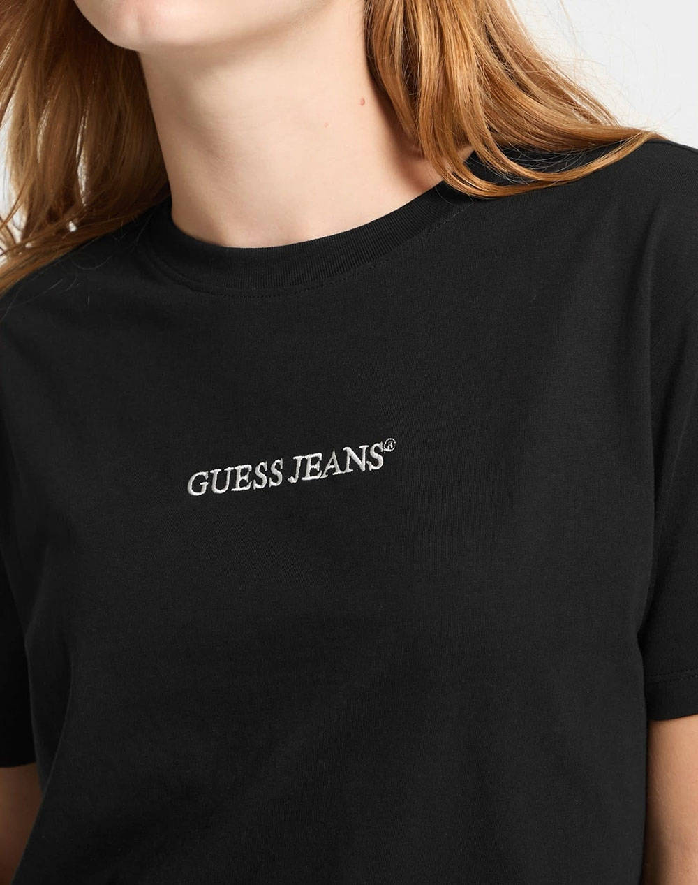 GUESS JEANS GJ SS CN BOXY EMBRO LOGO TEE ДАМСКА ТЕНИСКА