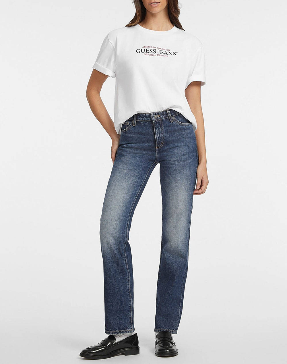 GUESS JEANS GJ SS CN OS AMERICAN TR TEE ДАМСКА БЛУЗА