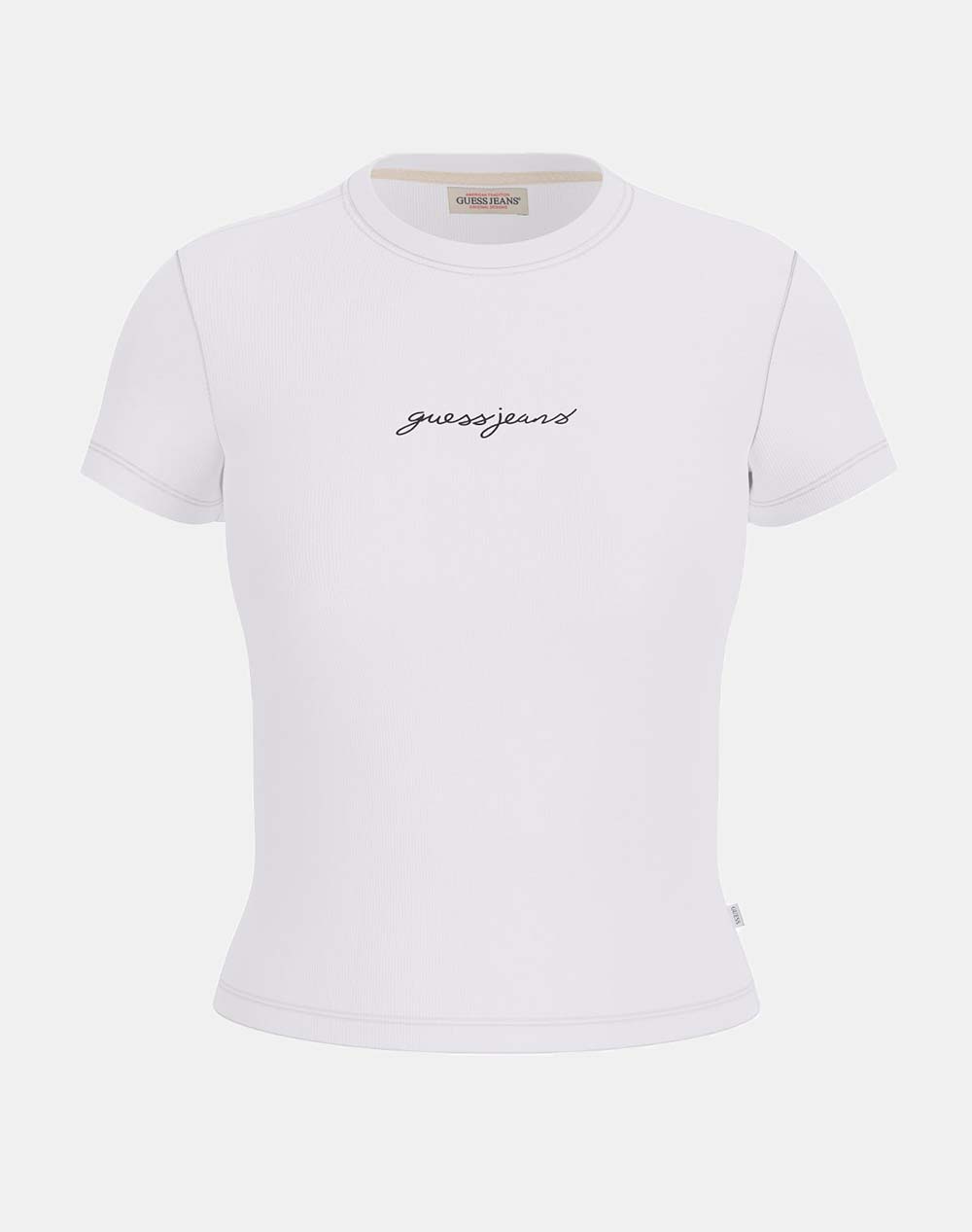 GUESS JEANS GJ SL CN EMBRO SLIM RIB TEE ДАМСКА БЛУЗА