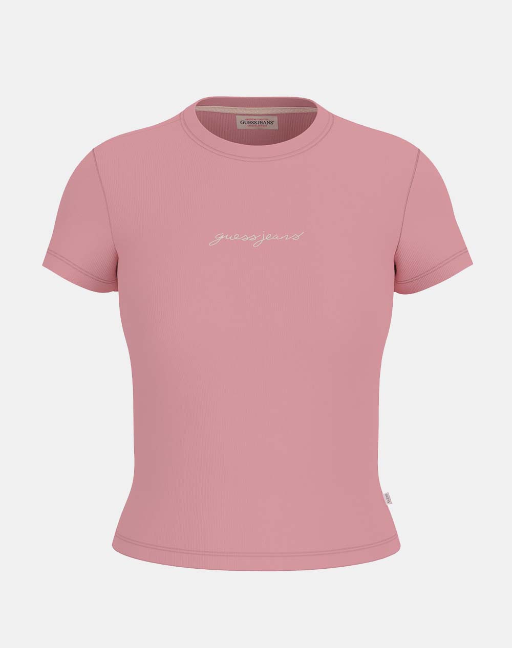 GUESS JEANS GJ SL CN EMBRO SLIM RIB TEE ДАМСКА БЛУЗА