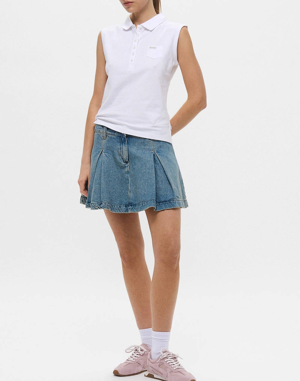 GUESS JEANS GJ SLEEVELESS COLLAR SLIM PKT ДАМСКА ТЕНИСКА