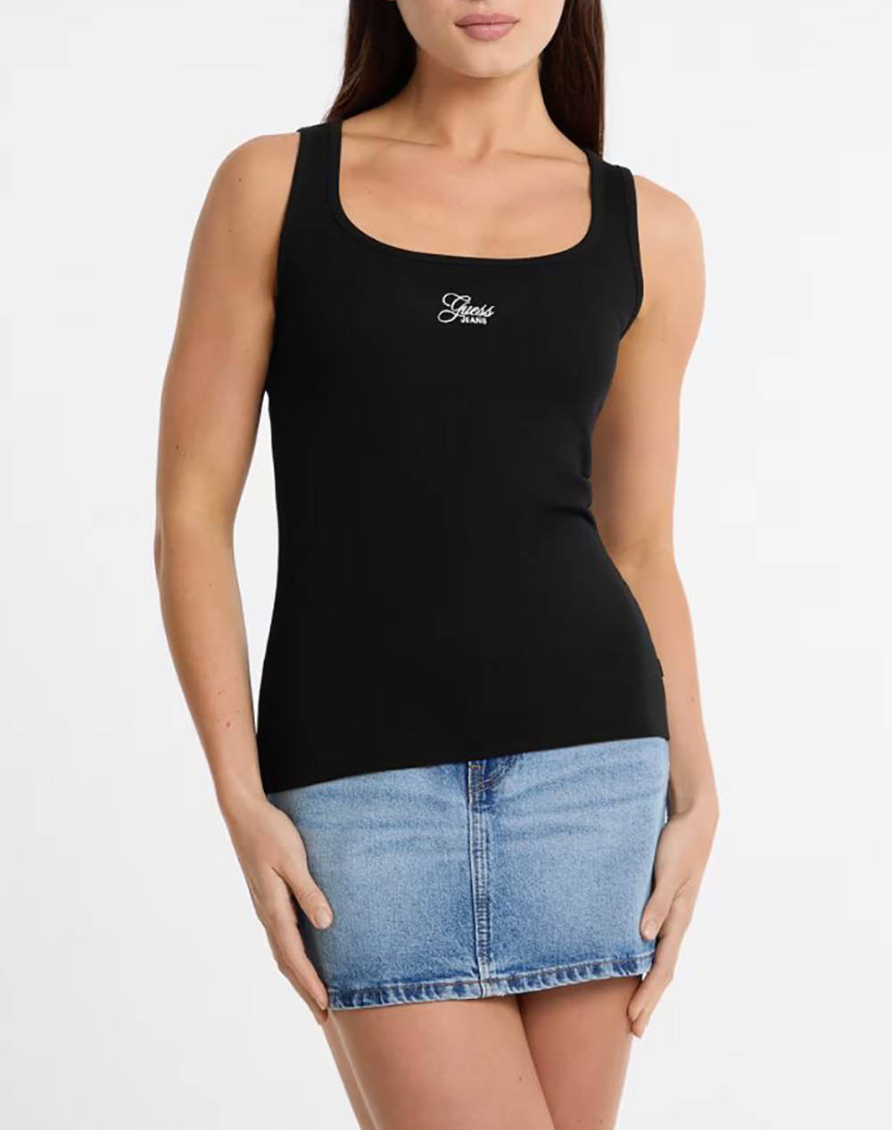 GUESS JEANS GJ TANK TOP SLIM RIB - ORG CO GUNNAR STR RIB 215 ТЕНИСКА W