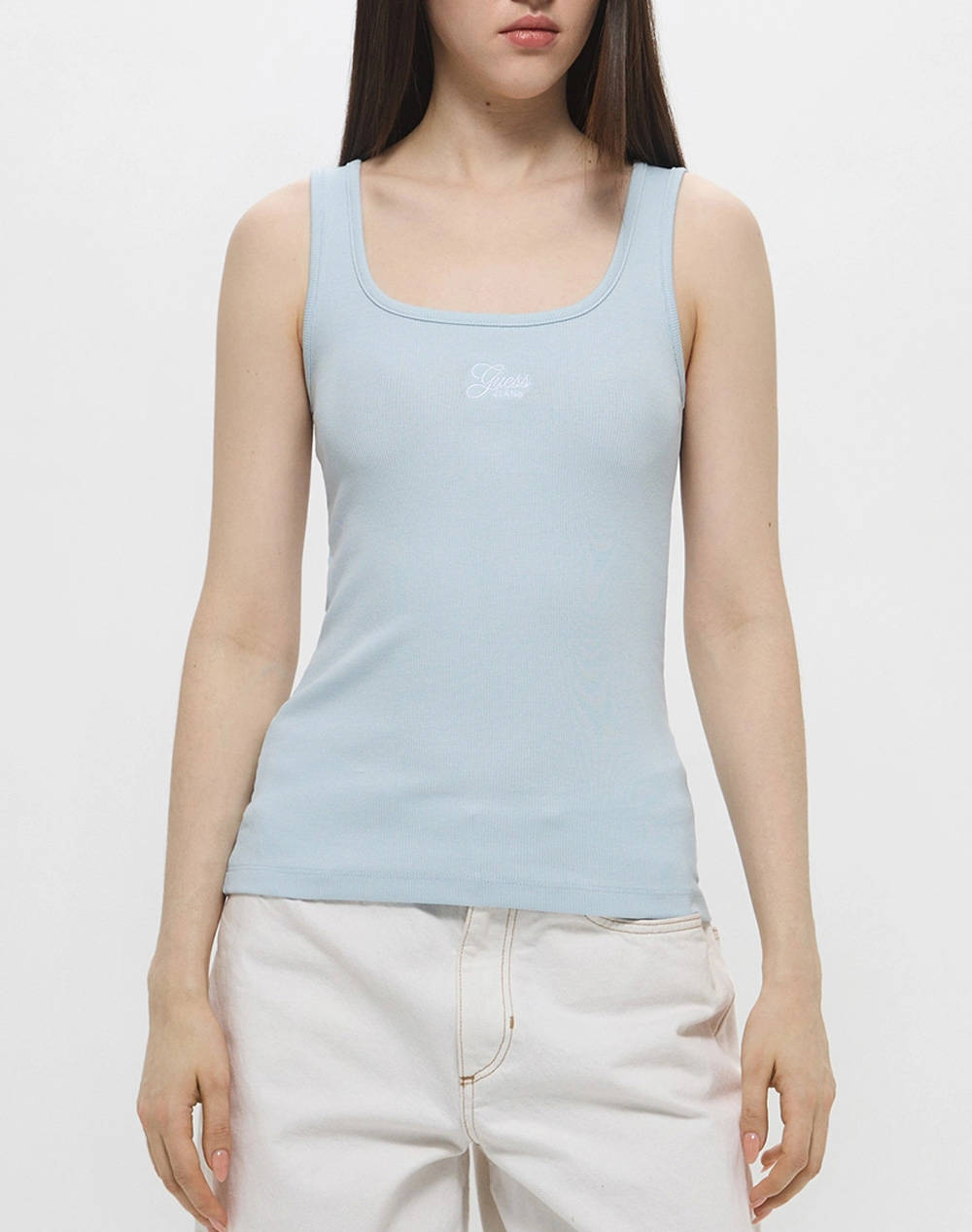 GUESS JEANS GJ TANK TOP SLIM RIB - ORG CO GUNNAR STR RIB 215 ТЕНИСКА W