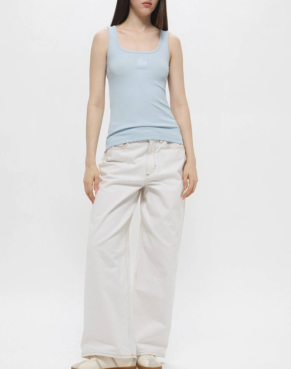 GUESS JEANS GJ TANK TOP SLIM RIB - ORG CO GUNNAR STR RIB 215 ТЕНИСКА W