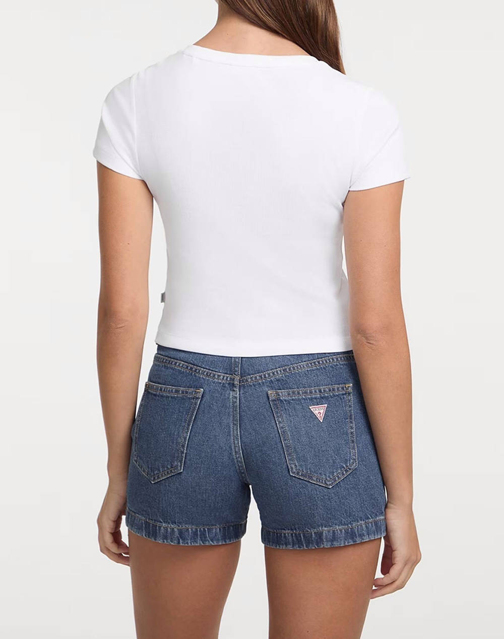 GUESS JEANS GJ SL CN SNAP EMBRO - ORG CO GUNNAR STR RIB 215 ТЕНИСКА W