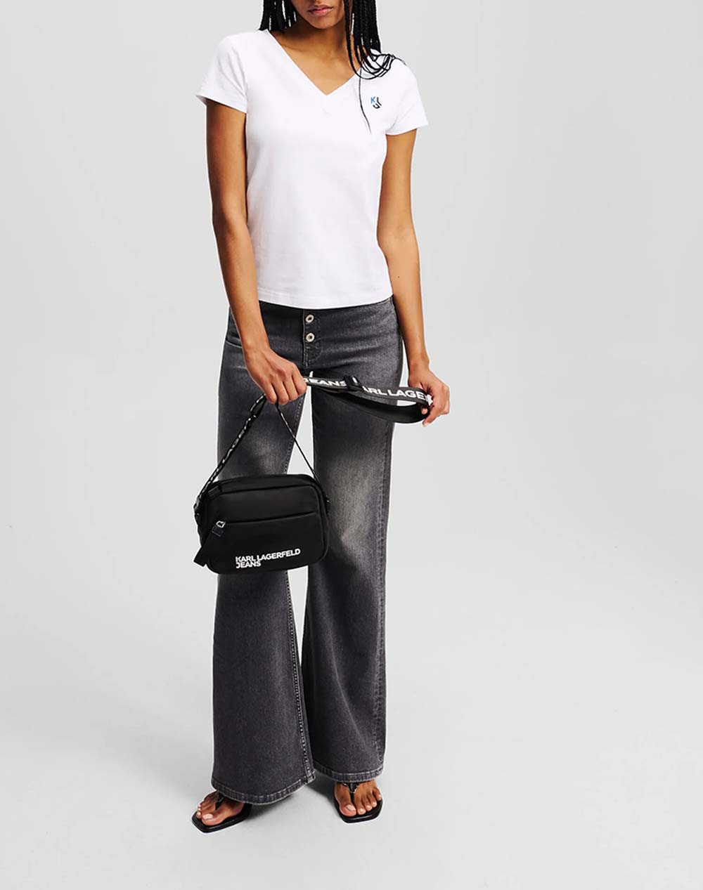 KARL LAGERFELD KLJ SLIM V-NECK TEE