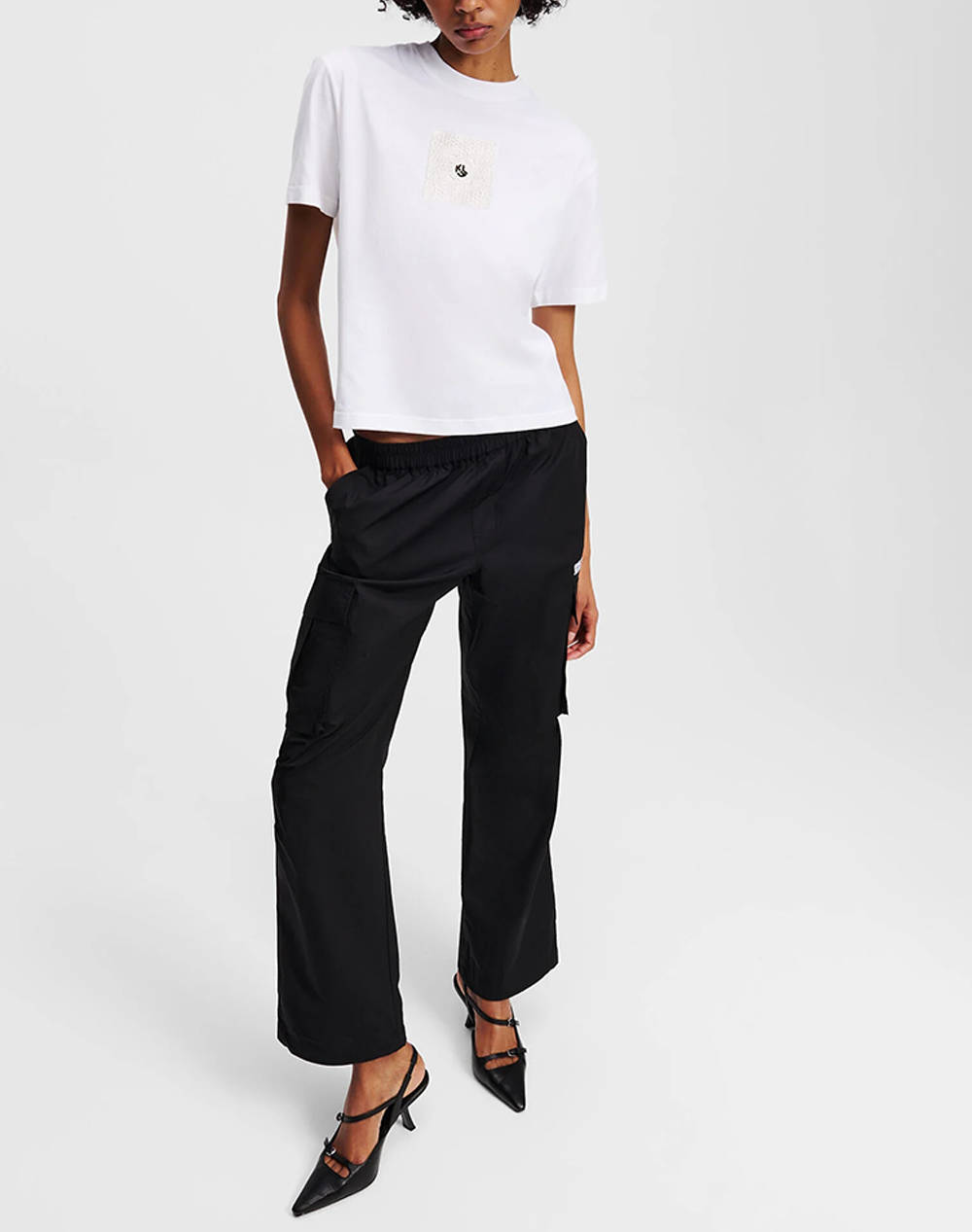 KARL LAGERFELD KLJ REGULAR CROCHET TEE