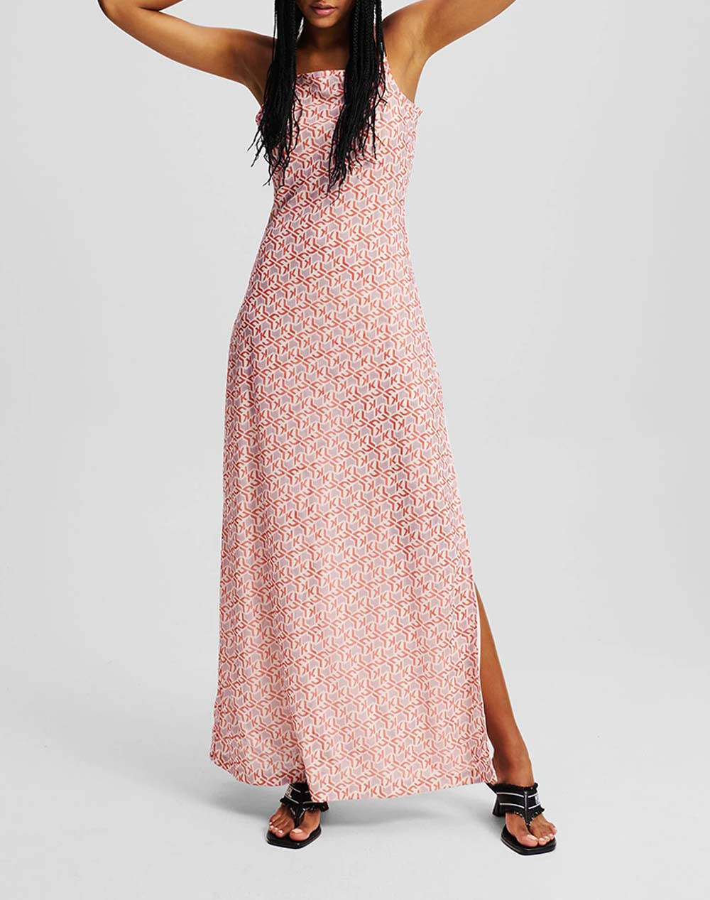 KARL LAGERFELD KLJ MESH MAXI DRESS AOP