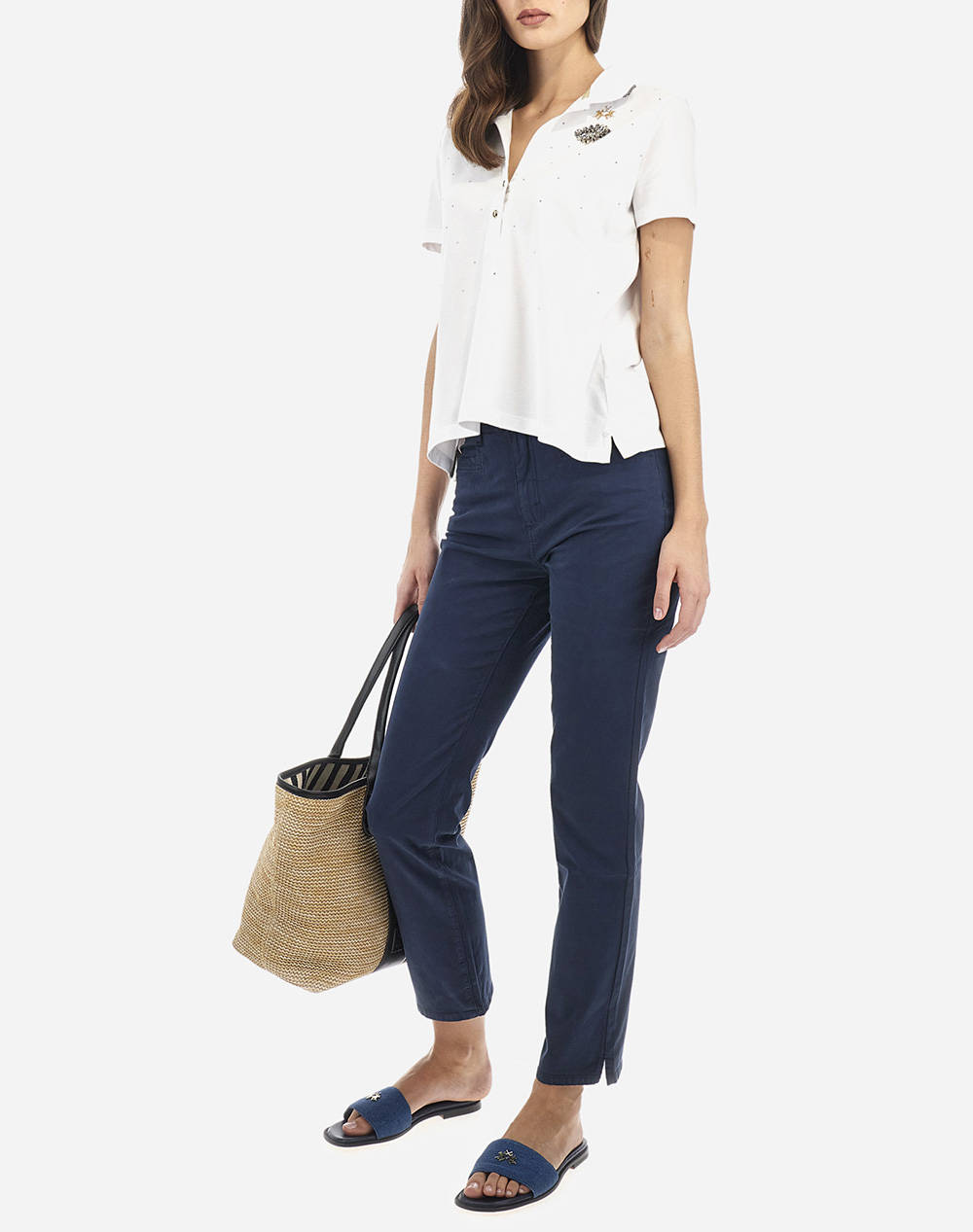 LA MARTINA ПАНТАЛОНИ WOMAN TROUSERS COTTON TWILL