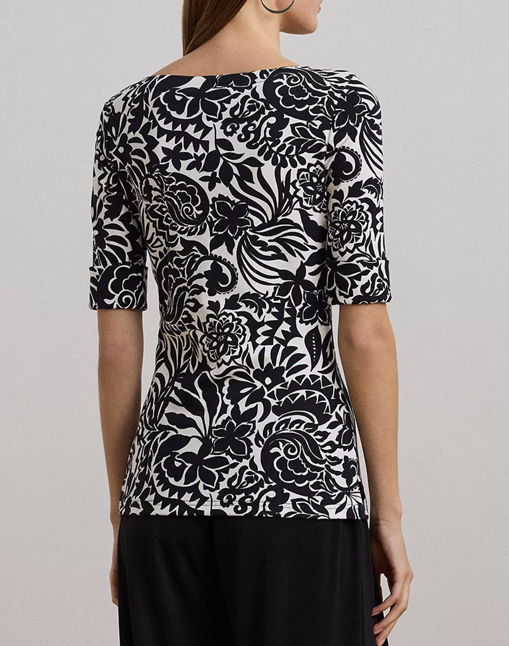 LAUREN RALPH LAUREN JUDY-MID SLEEVE-T-SHIRT